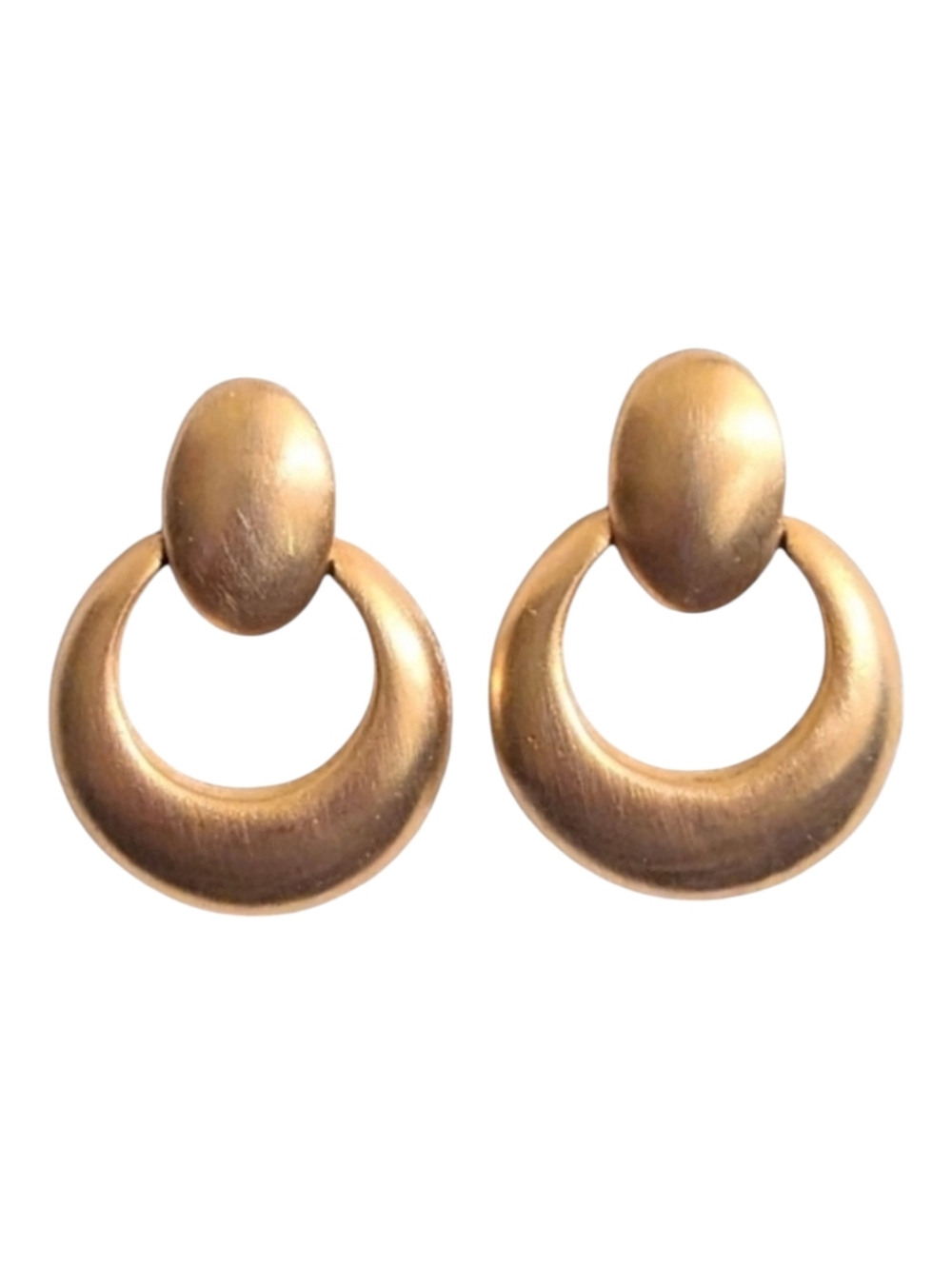 Vintage 1990s Elegant Gold Hoop Earrings Pierced